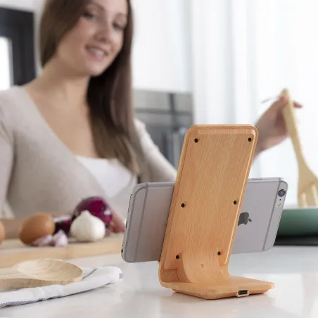 Belaidis medžio efekto įkroviklis su stovu Qistan InnovaGoods